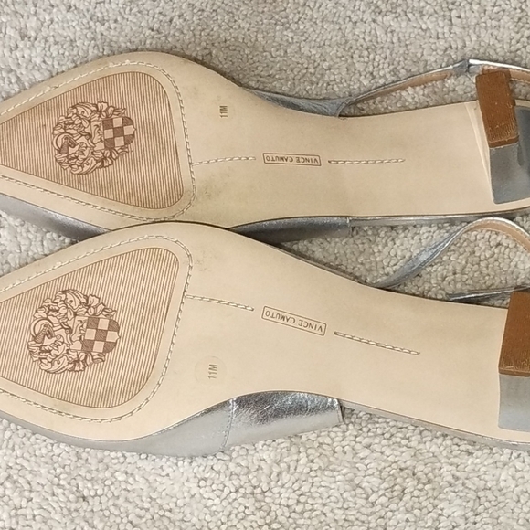 VINCE CAMUTO Pilar Metallic Silver Leather Slingback. 11M Used In Excellent Cond - Picture 5 of 8